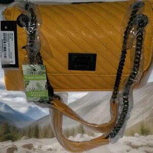 Badgley Mischka Mustard Quilted Shoulder Bag